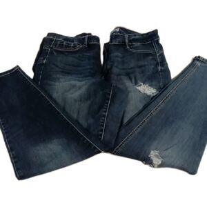 Lot Of Two "Butt I Love You" Wax Jeans Sz.16 1 Pair Is Distressed High Waist